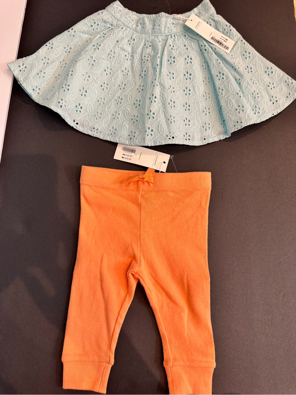 NWT Janie and Jack skirt and leggings Sz 3-6M